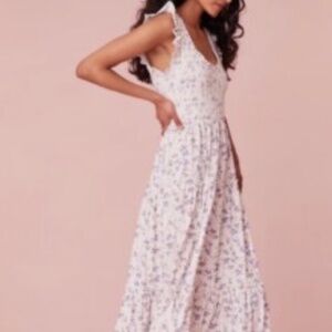 LOVESHACKFANCY smocked cotton maxi dress